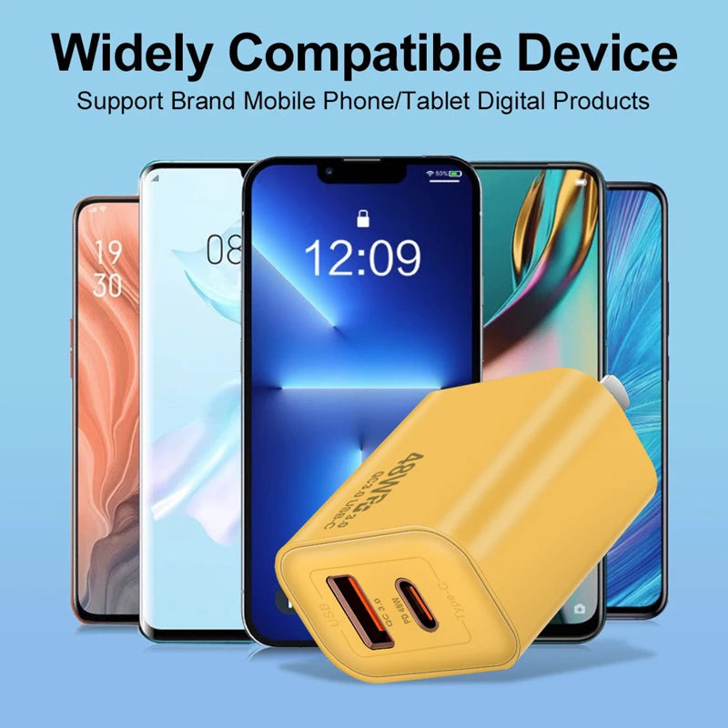 48W Fast Charger Set 4 in 1 2M USB C Cable Multi Port Wall Adapter For iPhone 17 17 Air 16 15 Pro Max Samsung Galaxy S26 S25 S24 Ultra iPad AirPods Universal Travel Power Block