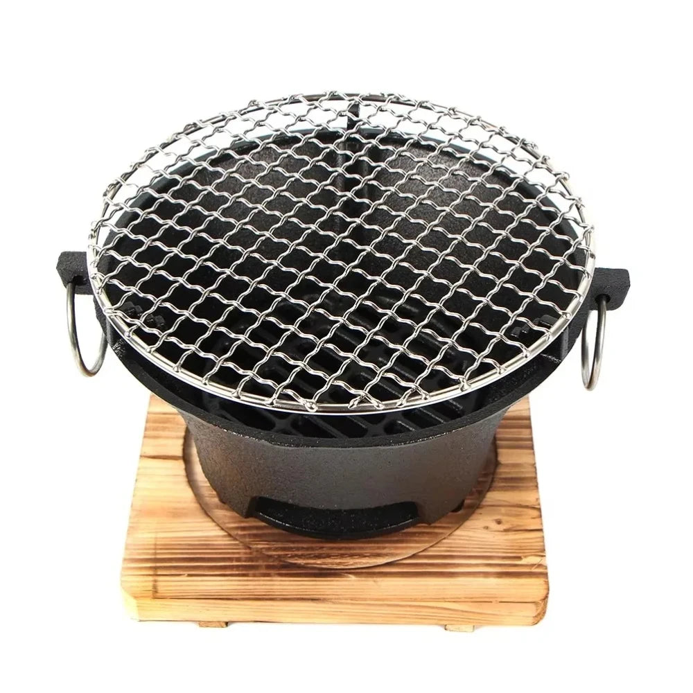 Zoe Cast Iron Oven Fireplace Charcoal And Alcohol Stove Barbecue Family Outdoor Picnic Water Tea Boiling Stove Garden Camping