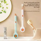 1pc Liquid Filled Soft Long Handle Hair Bath Brush, with A Back Rubbing Tool and A Long Handle for Showering Bath Accessories