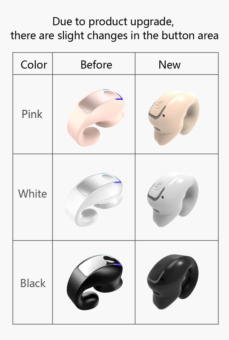 Earphone Clip Wireless Bluetooth Headphone Bone Conduction Headset High Quality TWS Auriculares Sport Noise Canceling With Mic - Nexvibe