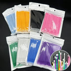 100PCS Crystal Micro Brush Disposable Lashes Removing Swab Mascara Wands Applicator Eyelash Extension Brushes Makeup Tools