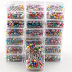 100Pcs Fashion Sewing Needles Colored Glass/Ceramics Head Bead Pin Stitch Knitting Needles Sewing Fixed DIY Safety Pin