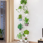 8 Tiers Metal Plant Stand, Indoor Outdoor 9 Potted Plant Holders, Tiered Plant Shelf, Metal Flower Display Rack For Gaden