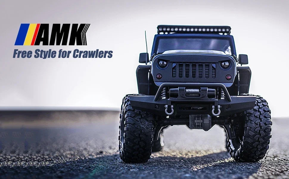 AMK 1/10 Overdrive 30% Metal Differential LCG Transmission with POM Skid Plate for RC Crawler Axial SCX10 Capra Element Gspeed