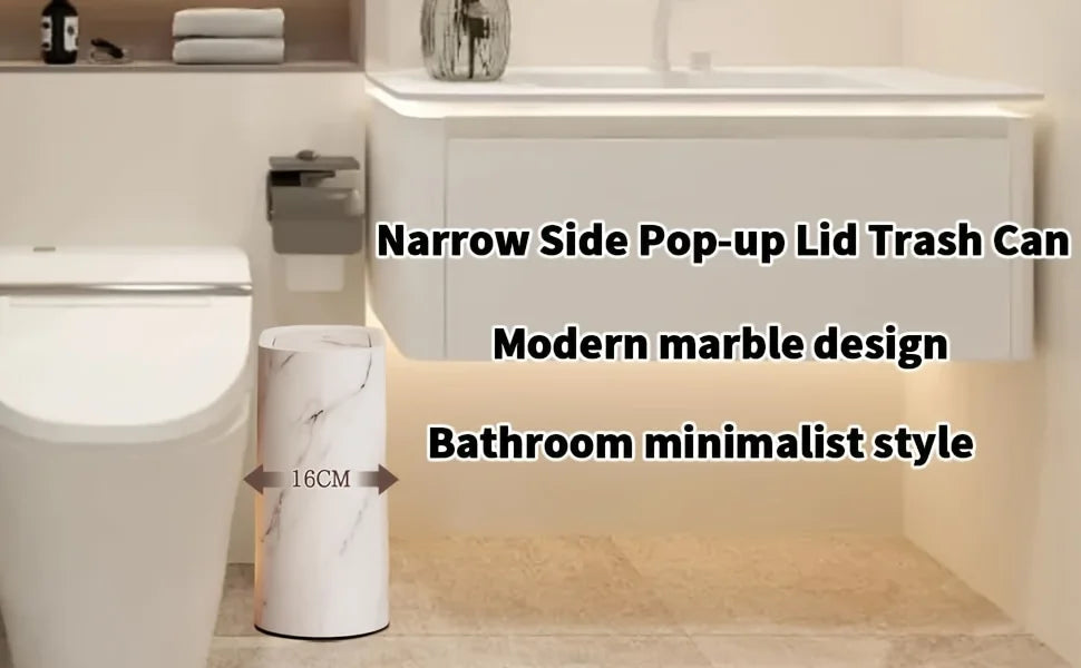 1pc Trash Can - 3.7 Gallon Dual Barrel, Odor Resistant, Easy To Clean, Rust Resistant, Ideal For Bathrooms, Kitchens, Offices