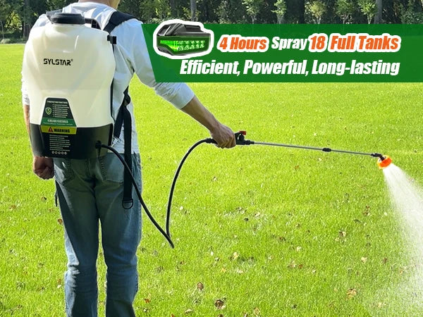 16L Garden Electric Sprayer Agricultural Irrigation Sprayer,Backpac Electric Weed Sprayer,100 PSI, Telescopic Wand, 5 Nozzles