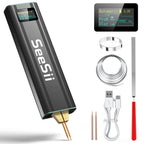 SEESII Battery Spot Welder Handheld Spot Welding Machine with Rechargeable Battery 2-in-1 Mini Battery Welder for Nickel-Plated Sheets up to 0.2mm - for Battery Pack Assembly and Repair