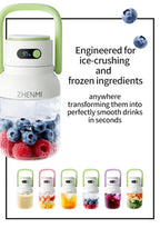 Holidays and Birthdays Blender for Shakes & Smoothies! ZHENMI BPA-Free Cordless Blender, 33oz, Ice Crushing, USB Rechargeable,