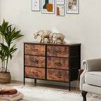 JHK 6 Fabric Cabinet For Living Room Drawers Beside Nightstand Tables Storage Closet Chest Clothes Display Of Furniture