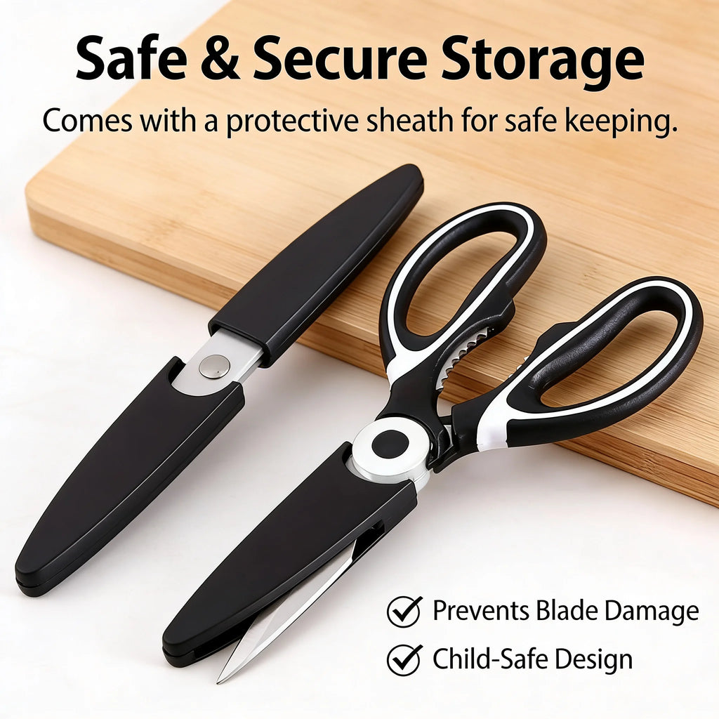 All In One Multipurpose Kitchen Scissors Heavy Duty Sharp Ergonomic Shears for Cooking Craft Office Home Daily Use