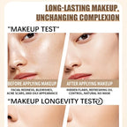 Full Coverage Liquid Foundation, Long-Lasting Oil-Control Matte Primer, Smooth and Non-Caking, Conceals Blemishes and Spots