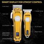 Sejoy Rechargeable Hair Clipper Combo Professional Electric Hair Trimmer Set Cordless Haircut Machine Kits for Barber