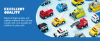 JOYFY 18 Pcs Pull Back City Cars and Trucks Toy Vehicles Set Friction Powered Cars for Kids Best Birthday Christmas Gifts