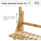 Folding Bamboo Plant Stand, Flower Pot Shelf, Multi-Use for Greenhouse Indoor and Outdoor, 3 Tier