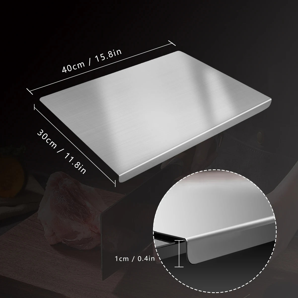 304 Stainless Steel Cutting Board Butcher Block Household Rolling Board Kitchen Supplies Food Preparation Meal Prep Tools