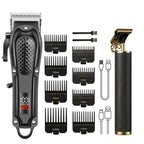 Professional 3-in-1 Electric Hair Clipper Set with LED Display, USB Rechargeable Cordless Trimmer for Men, Beard & Head Shaver Kit with Multiple Guide Combs