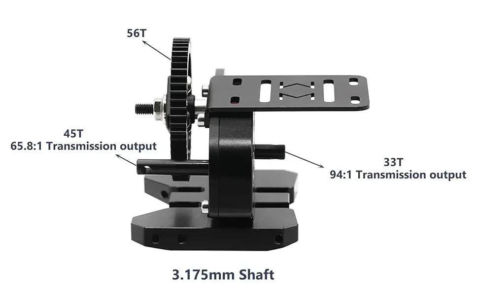 AMK 1/10 Overdrive 30% Metal Differential LCG Transmission with POM Skid Plate for RC Crawler Axial SCX10 Capra Element Gspeed