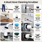 9-in-1 Electric Rotating Cleaning Brush with Telescopic Handle 8 Brush Heads USB Rechargeable for Home Car Christmas Gift