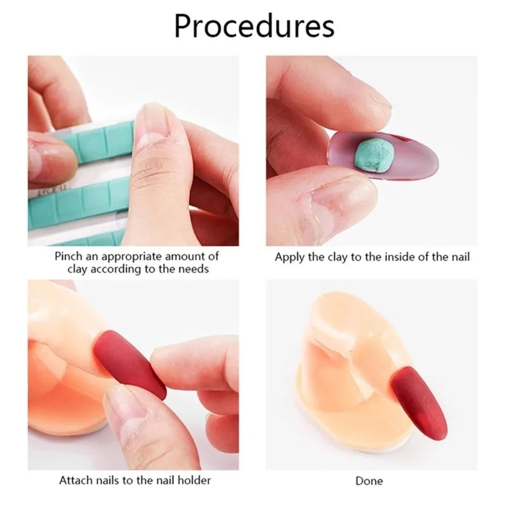 30/48/96Pcs Reusable Reusable Adhesive Clay Tacky Gel Multifunctional Nail Art Clay DIY Nail Practice Tool