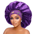 Women's Butterfly Design Silk Sleep Cap Wide-Tie Milk Bonnet Single Piece Hair Accessory