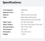 Baseus 5000mAh Magnetic Power Bank 15W PD 20W Wired Charging Thin Card-Sized Slim Portable Powerbank for iPhone 17 Samsung