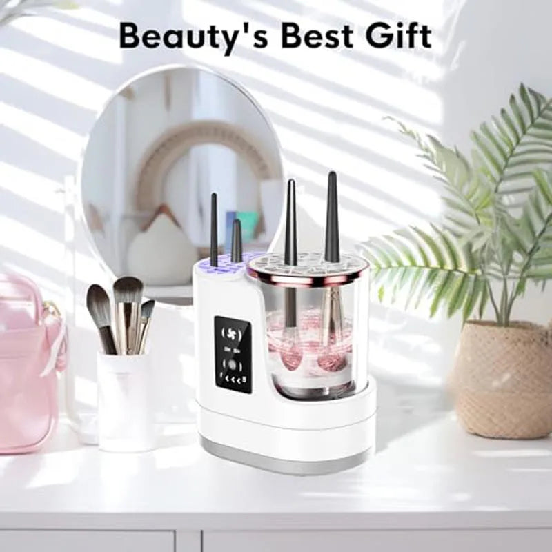 3-in-1 Electric Makeup Brush Cleaner & Dryer Fully Automatic Quick-Drying Tool No Damage to Brush Bristles Beauty Accessory