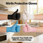 100 PCS Black Nitrile Gloves Thickened Disposable Gloves for Cleaning Hairdressing  Waterproof Dishwashing Tattoo Gloves