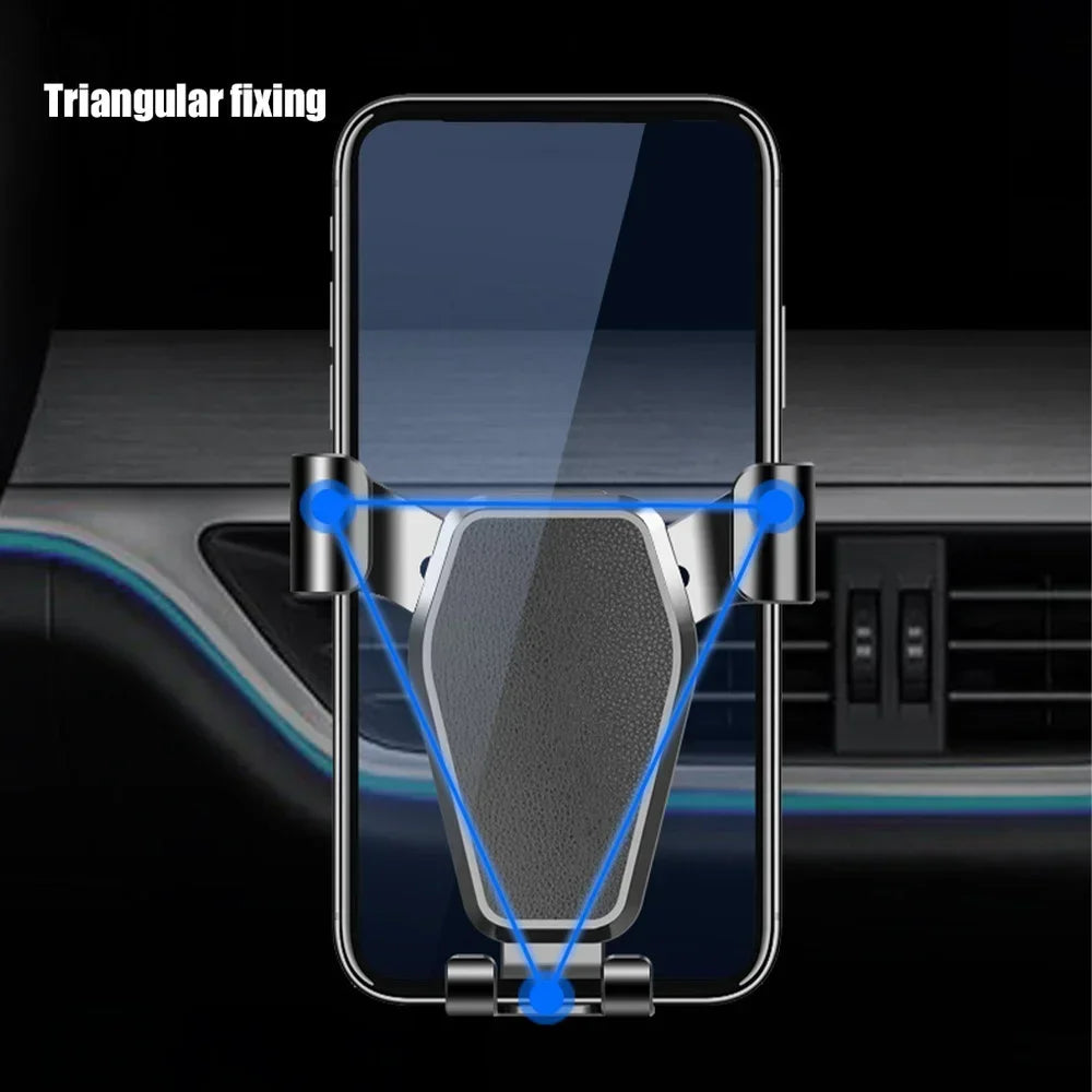 Gravity Car Phone Holder Air Vent Clip Mount Universal Auto Lock Anti Shake Hands Free Cradle Navigation Cell Phone Holder for Samsung Galaxy S20 S21 S22 S23 S24 Note Ultra Android Smartphone Car GPS Mount Bracket Automotive
