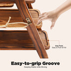 3-Tier Solid Wood Dessert Stand 6KG Load Capacity Detachable Wooden Cupcake Display Rack for Wedding Birthday Party