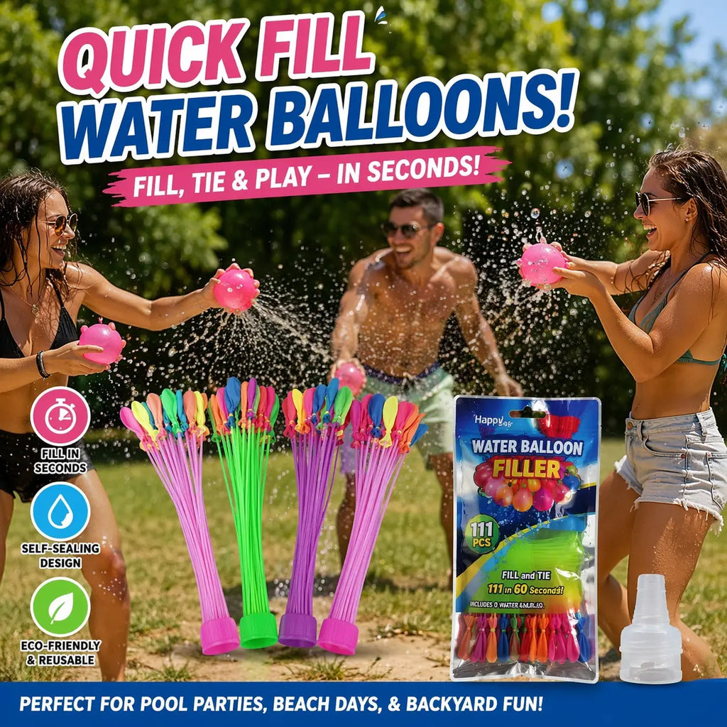 111pcs Summer Water Fight Party Favor Set, Outdoor Party Gift Pack for Pool Parties, Beach Games, Birthday Parties, Family Fun and Group Activities