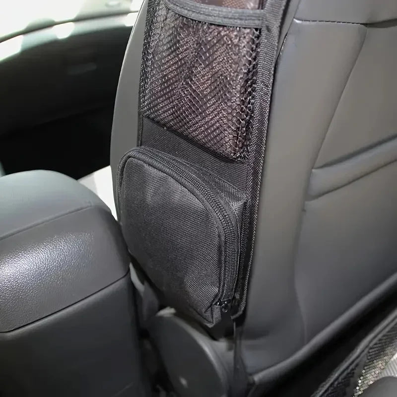 1pcs Car Seat Back Hanging Bag Oxford Cloth Waterproof Thermal Pressure Resistant Handle Side Storage Bag Vehicle Compression
