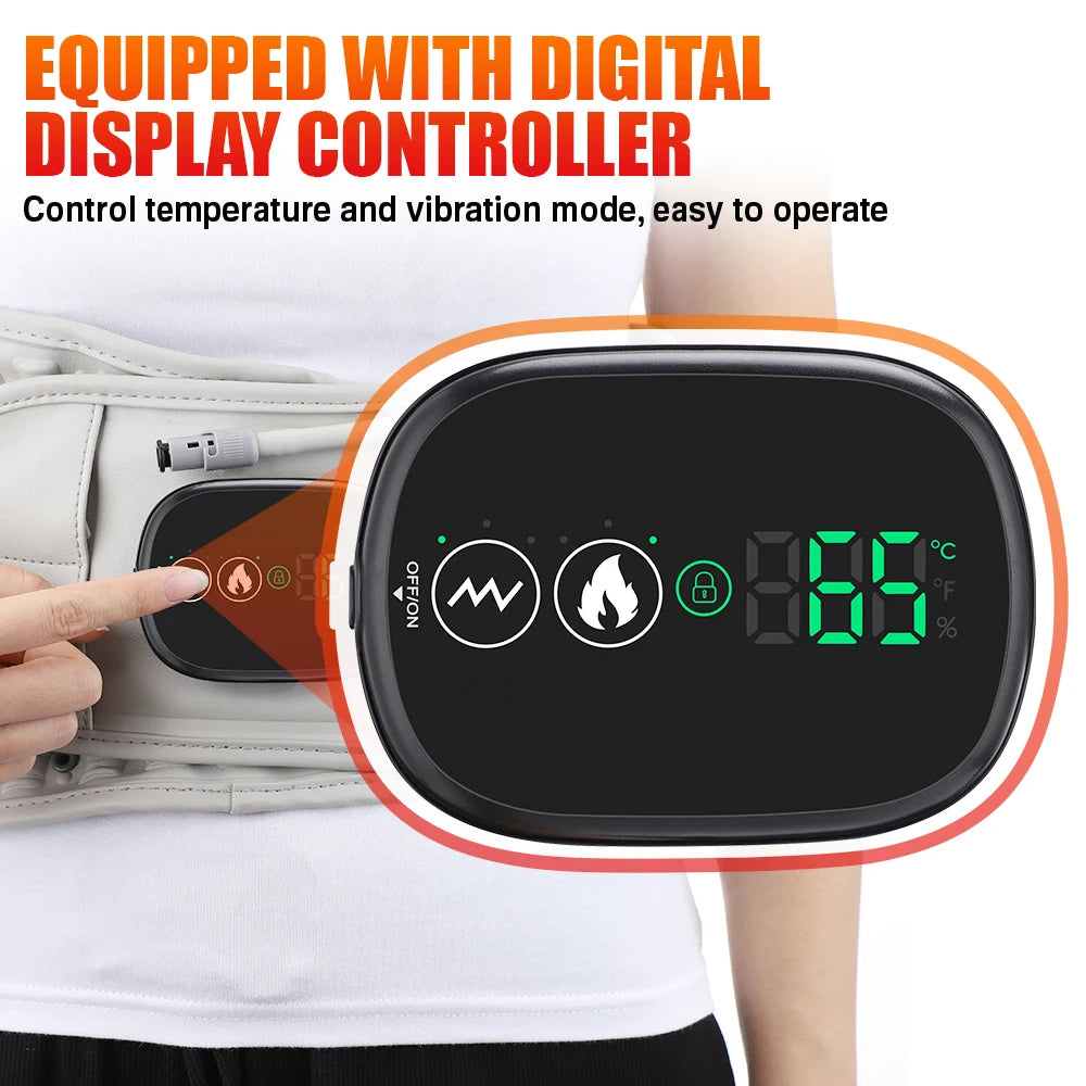 Back Heating Support Belt Airbag Heating Waist Brace Inflatable Vibration Massage Back Brace Belt Abdomen Warmer Lumbar Support