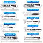 9 Types of Stainless Steel Kitchen Knife, Japanese Chef Knife, Meat Cleaver, Santoku, Bread, Boning, Slicing, Fruit Knife with Gift Box