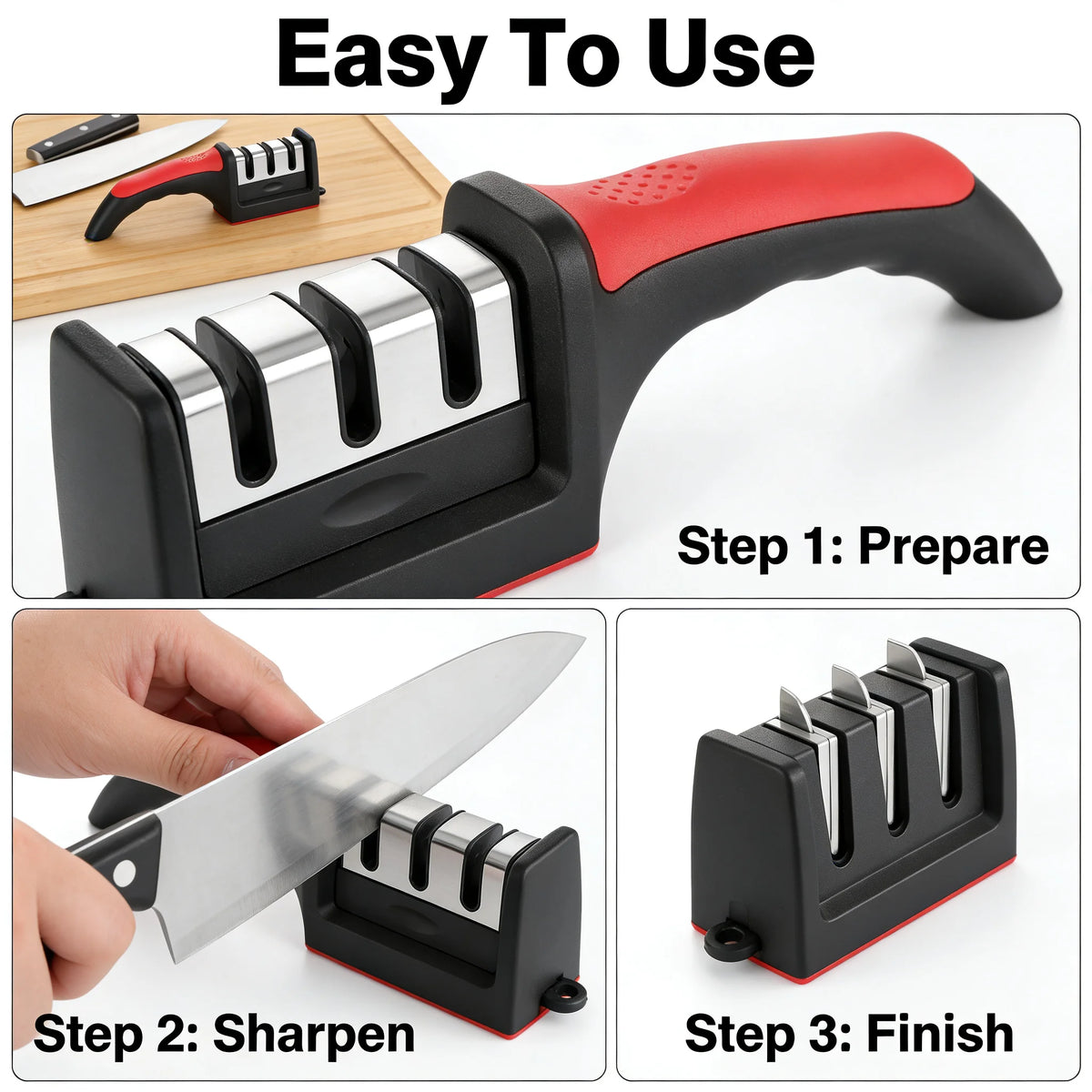 Sharp in 8 Seconds Knife Sharpener Non-Slip Handle Multifunctional Tool for Kitchen Home