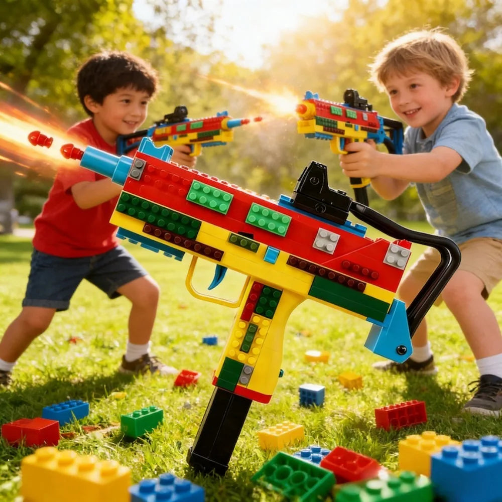 SIG17/USP Building Block Toy Gun Shell Throwing Continuous Firing Airsoft Blowback Empty Hanging Toy Pistol for Outdoor CS Game