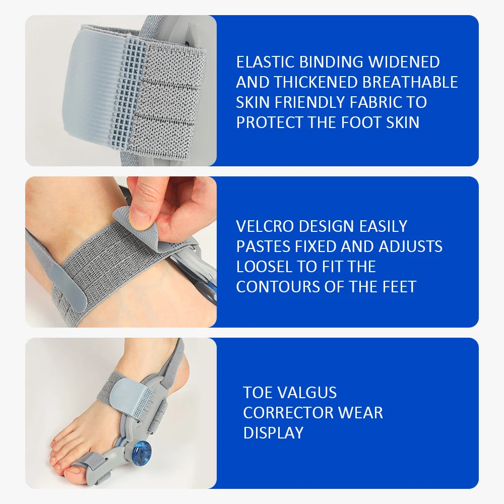 Adjustable Unisex Bunion Foot Adjuster Hallux Valgus Braces Rotatable Toe Separator Straightener Pedicure Finger Toe Adjuster