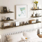 5pcs Layers Floating Shelf, a Word Board Shelf, Wall Organizer, Strong Bearing Capacity, Including Iron Frame