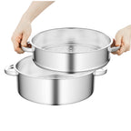 5-Tier Stainless Steel Steamer Cookware Cooking Pot Tier 4 Steaming Grids 1 Cooking Pot 28cm/30cm/26cm Steamer Pot