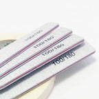 Nail File Buffer 100/180 Grit Half Moon Nail Files Double Side Sandpaper Nail Sanding Grinding Gel Nail Polish Manicure Tool