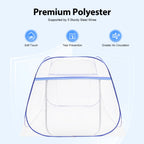 1.8M Blue Bed Cover Total Enclosed Anti-Mosquito Bed Canopy with Storage Bag Triple Door Double Zip Design Easy Installation