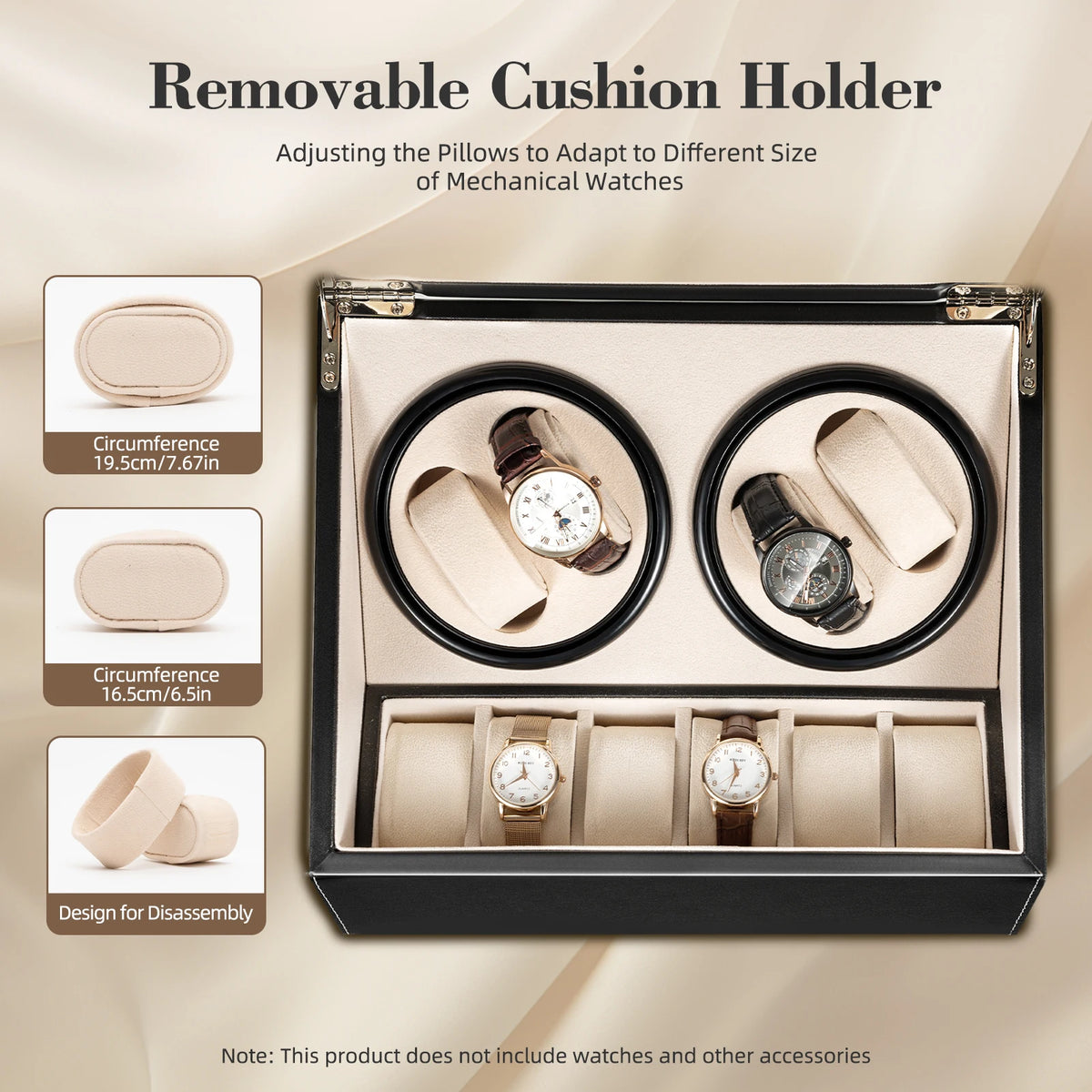 4+6 Watch Winder Automatic Watches Shaker PU Leather Mechanical Watch Box Watch Jewelry Display Box Storage Case