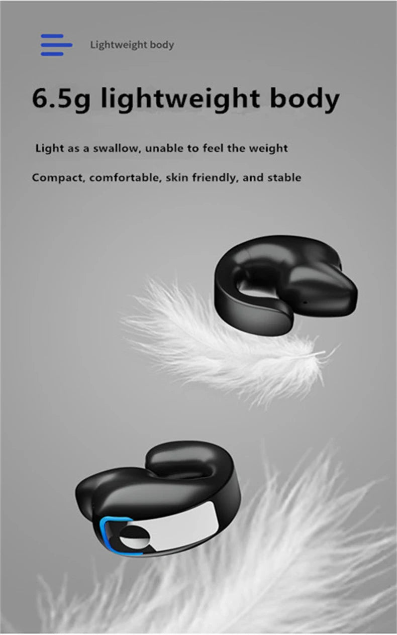 Earphone Clip Wireless Bluetooth Headphone Bone Conduction Headset High Quality TWS Auriculares Sport Noise Canceling With Mic - Nexvibe