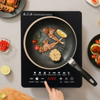 110V 750W Electric Induction Cooktop 8 Power Levels Touch Control Burner 180min Timer Portable Stove for Home RV
