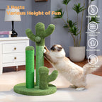 Cactus Cat Scratcher Cat Scratching Post Cactus Cat Scratcher Featuring with 3 Scratching Poles and Interactive Dangling Ball