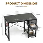 MCQ 40 Inch Standing Office Computer Desk with Drawers and Side Hook Ergonomic Gaming Desk With Storage X‑Frame Stability For Home Office Small Space