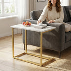 C Shaped End Table 27 Inches High, Side Table for Couch Slide Under, C Table Sofa Side End Table for Living Room