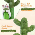 Cactus Cat Scratcher Cat Scratching Post Cactus Cat Scratcher Featuring with 3 Scratching Poles and Interactive Dangling Ball