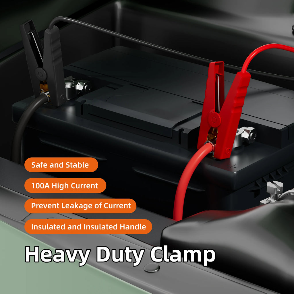Jumper Cable Clamps with Power Wheel Battery Adapter For DE.WALT 20V Batteries Jumper Starter for Car Jump Starting Using Tool