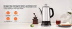 SucceBuy 12-Cup Electric Percolator Coffee Pot 304 Stainless Steel Coffee Percolator with Keep Warm Function