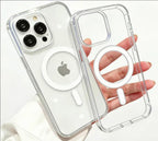 For Magesafe Magnetic Transparent Wireless Charge Case For iPhone 11 12 13 14 15 16 17 Air Pro Max Plus Mini Shockproof PC Cover